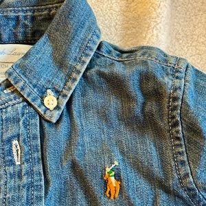 Ralph Lauren size 12 months button down denim for baby boy